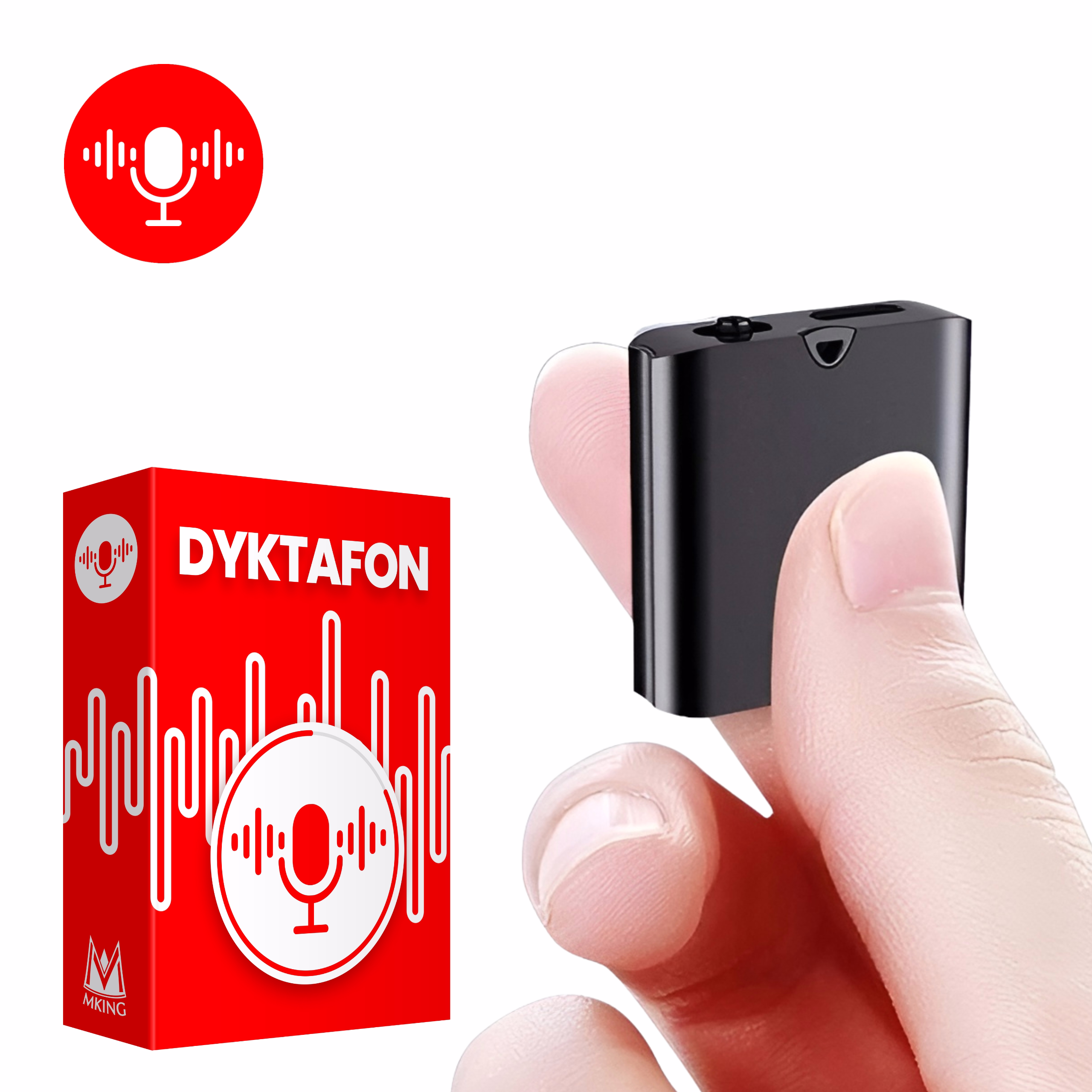 Dyktafon szpiegowski z magnesem - do 25 godzin aktywacja głosem 32GB Q63